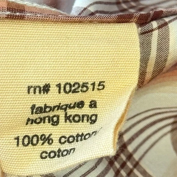 John Varvatos Men’s Western Plaid Button Down Long Sleeve Shirt Brown XXL